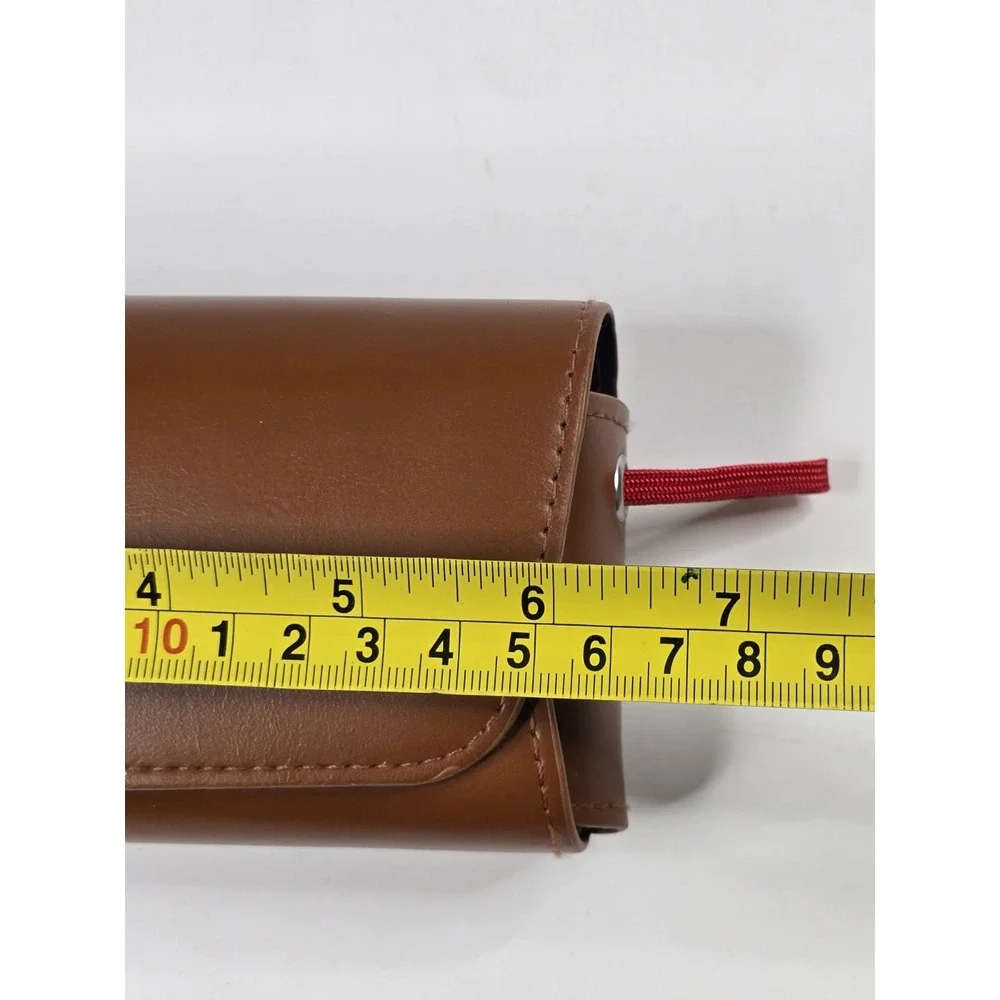 Fossil Leather Eyeglass Sunglass Case Magnetic Closure Brown Womens Travel Pouch